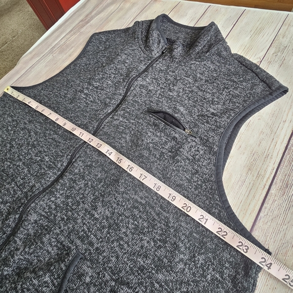John Bartlett Polyester Fleece Heather Black Full Zip Vest Size Large - Picture 11 of 12